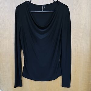 Susan Lawrence Black Draped Blouse